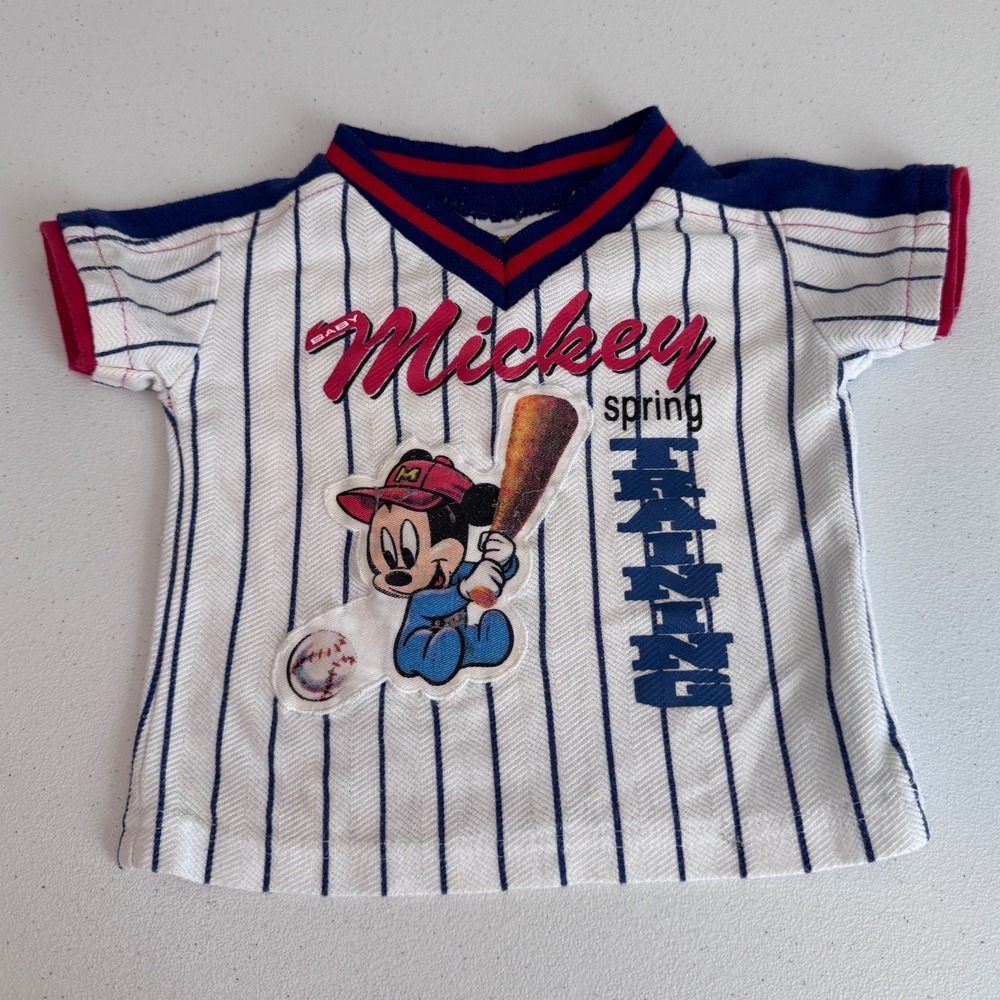 Vintage Disney Baby Mickey Mouse Spring Training Baseball Jersey Shirt 90s kk